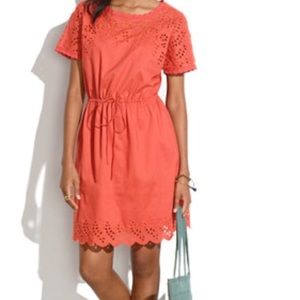 Madewell Coral Eyelet Dress