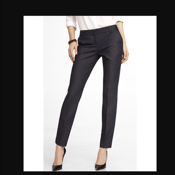 EXPRESS navy pinstriped columnist ankle pant  SZ 0