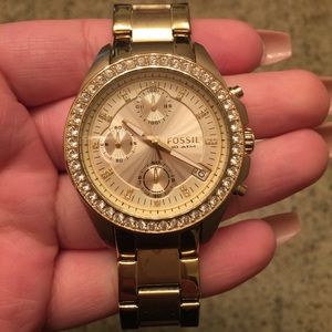 Gold Fossil watch