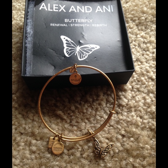 Alex and ani gold bracelet butterfly