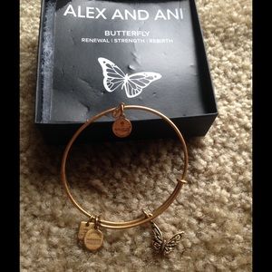 Alex and ani gold bracelet butterfly