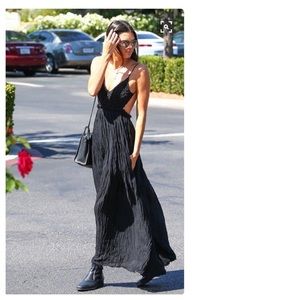 PINK Lace Floral Backless Long Maxi Dress