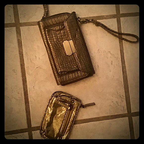 Handbags - Bundle of gold clutches!