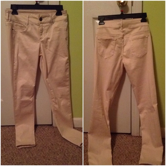 Cream colored skinny jeans