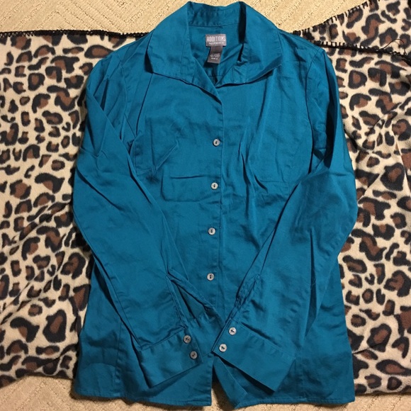 Dark teal long sleeve button up
