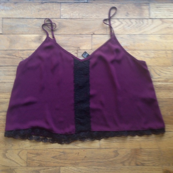 F21 Purple Lace Crop Top