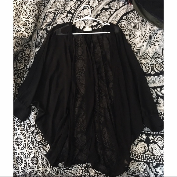 NWOT Black Sheer Kimono