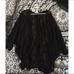 NWOT Black Sheer Kimono