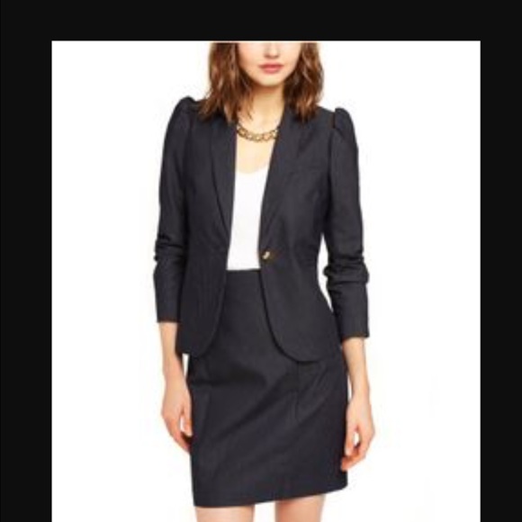 EXPRESS navy pinstripe blazer SZ 2