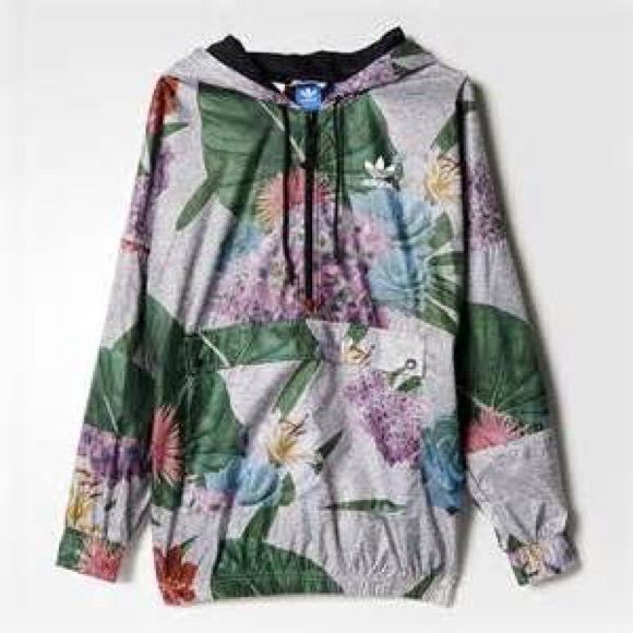 adidas floral windbreaker