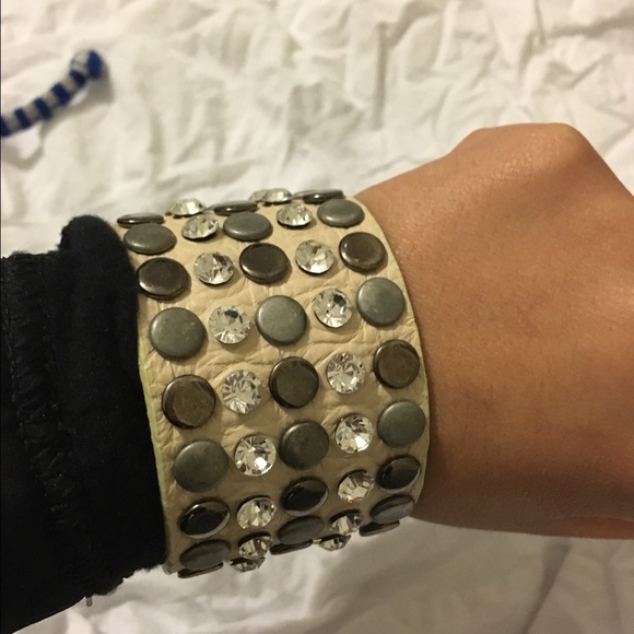 Leather studded cuff