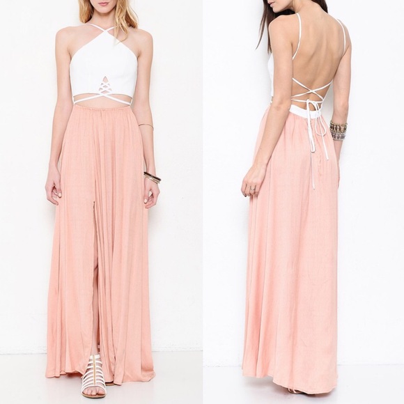 🆕SAHARA Criss cross back tie dress - ALMOND - Picture 3 of 3