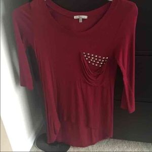 Burgundy Charlotte Russe High-Low Top