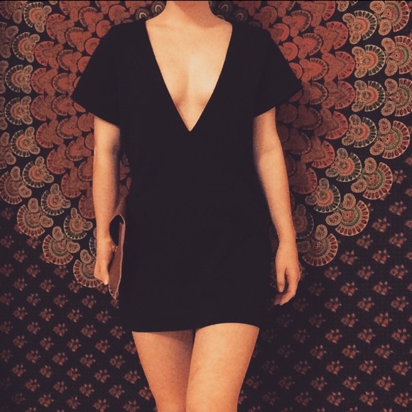 Deep plunge mini dress