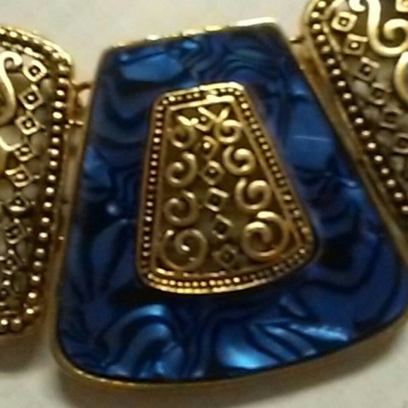 Jewelry necklace beautiful gold blue