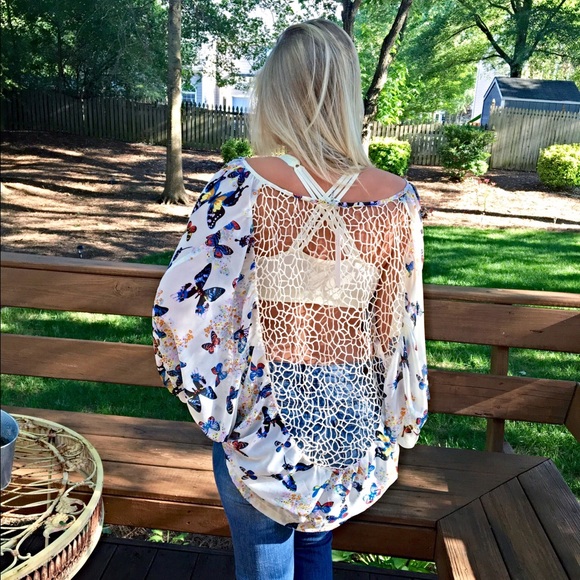 Stunning Butterfly peasant blouse! LAST ONE!! - Picture 2 of 4