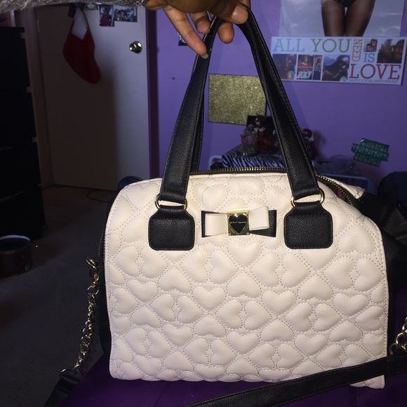 Betsy Johnson black and white purse