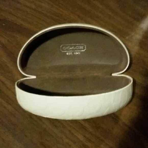 Coach..Ivory clamshell glasses case