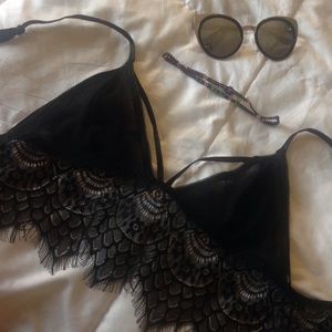 For love and lemons dupe lace black bralette