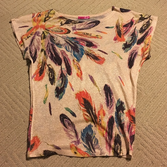 Gold feather shirt