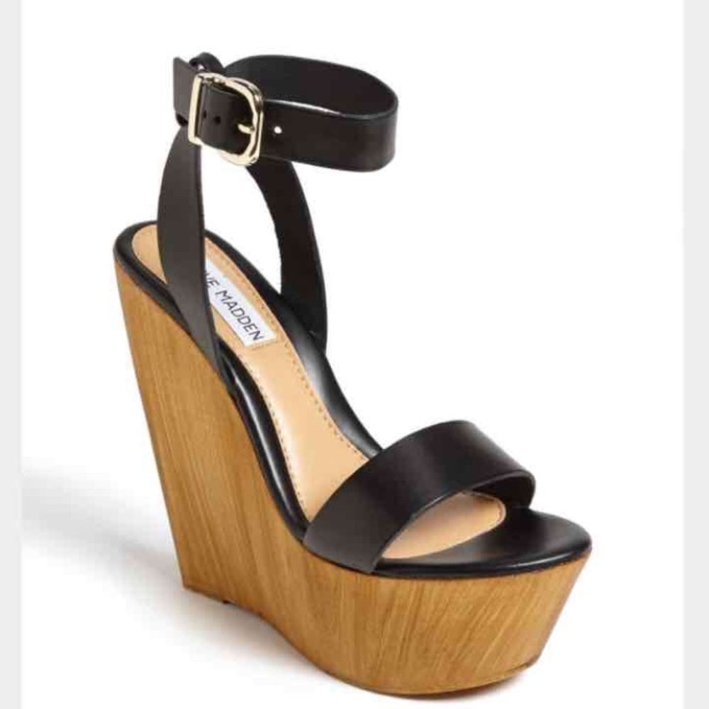 Steve Madden Beachy Wedge Black