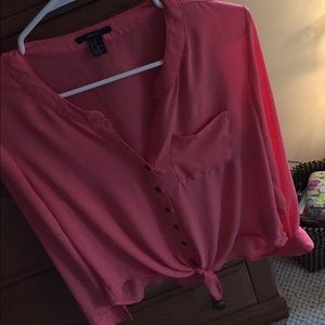 forever 21 peach blouse