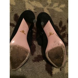 Prada Black Suede Heels Size 38.5
