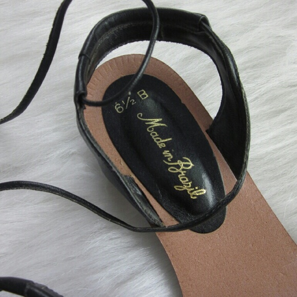 SOLD Leather Slingback Lace Up Sandals - Picture 2 of 4