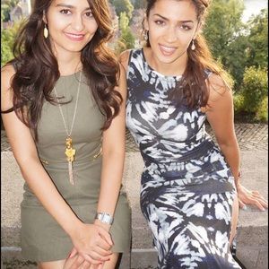 Olive green sheath dress