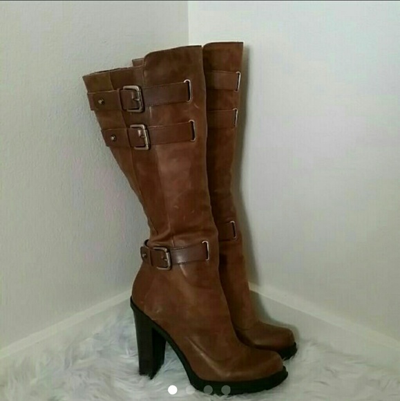SOLD..Guess brown tall boot size 10