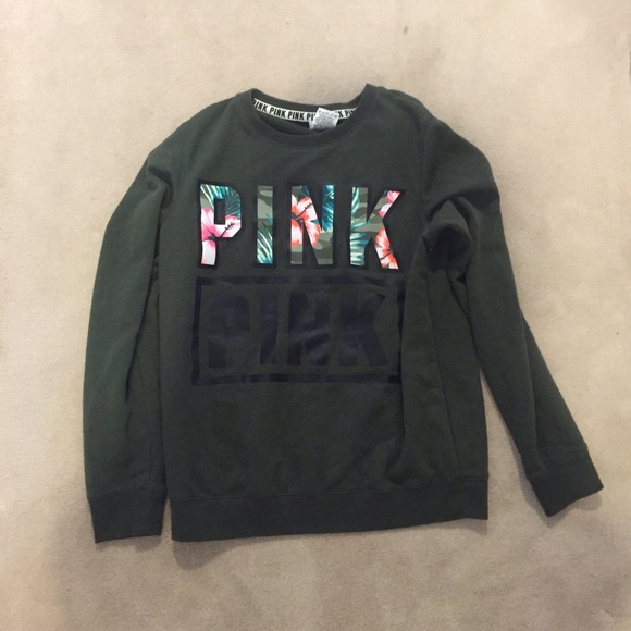 VS Pink Olive Green Sweatshirt