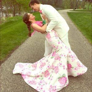 Sherri Hill floral prom dress