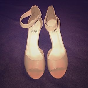 Nude Ankle Strap Heels