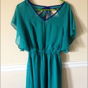 Turquoise chiffon dress from Express