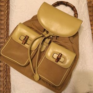 Vintage Gucci bamboo backpack