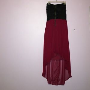 BLACK AND RED HIGH LOW DRESS