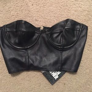 Vegan Leather American Apparel Strapless Bralette