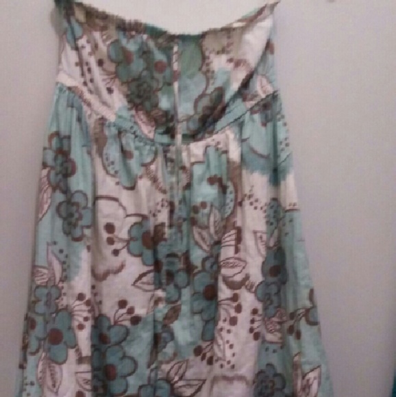Cute flower print strapless dress