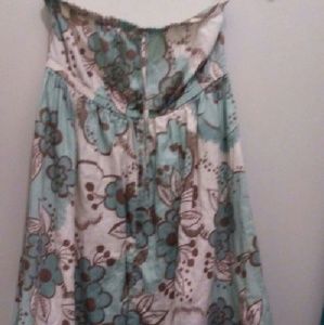 Cute flower print strapless dress