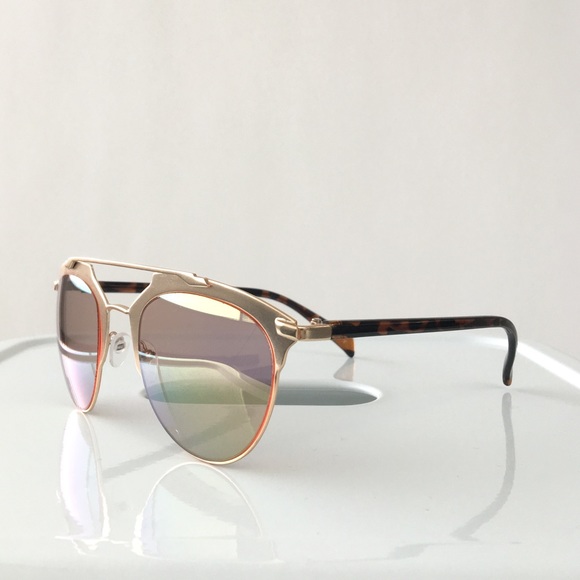 Accessories - Rose + Gold Cateye Statement Sunglasses