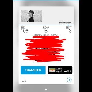 Justin Bieber Ticket