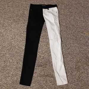 HALF AND HALF SKINNY JEANS