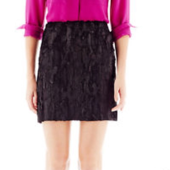 NWT Joe Fresh Faux Fur Black Mini