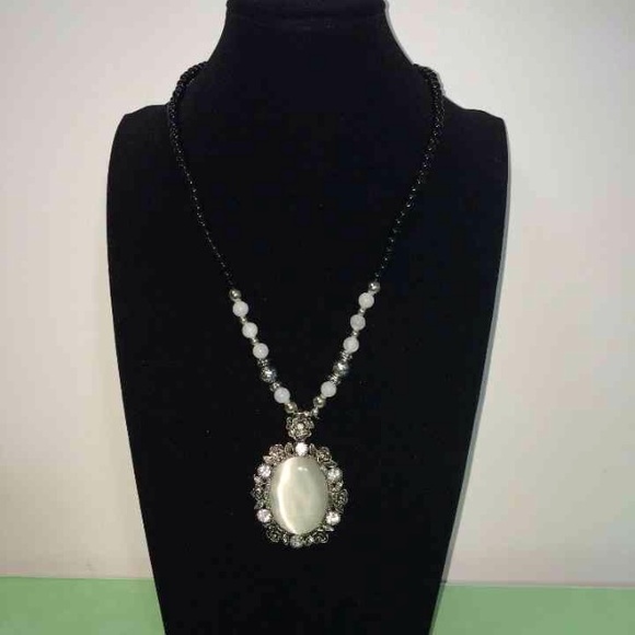 Large vintage stone long necklace