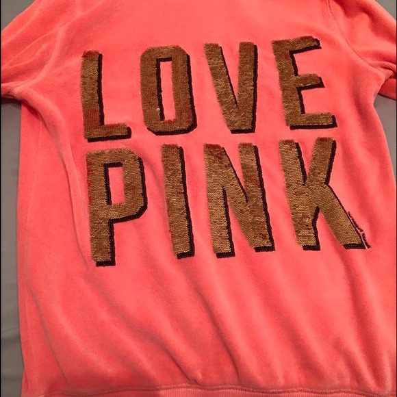 XS PINK velour hoodie