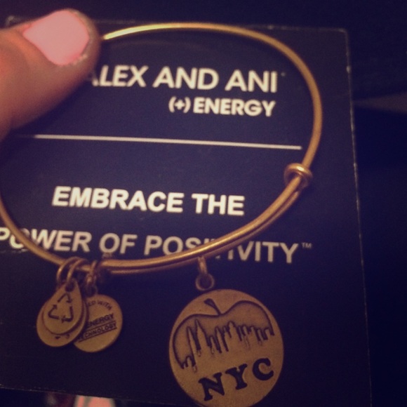 NYC big apple gold Alex and ani bangle