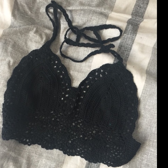 #COACHELLA CROCHET BOHO STYLE CROP TOP SHIRT *NWT* - Picture 1 of 5
