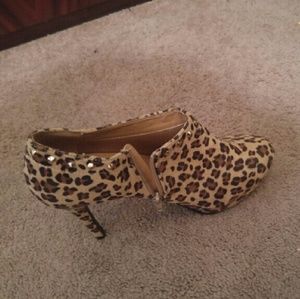 Leopard print booties