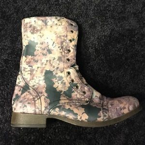 Floral Combat Boots