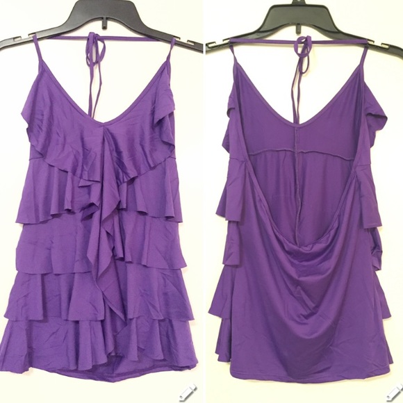 Purple Ruffled Halter Top - Picture 4 of 4
